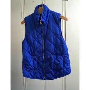 Market & Spruce Blue Quilted Puffy Vest Jacket